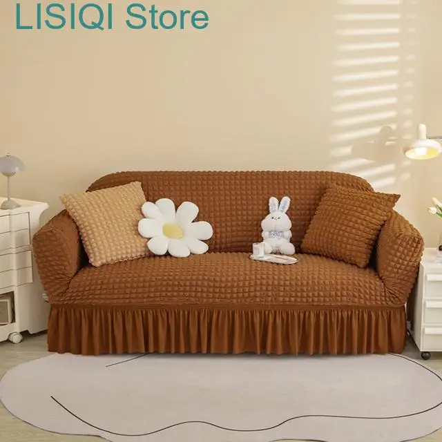 New Ruffle Sofa Cover For Living Room  Stretch Sofa Slipcover For Home Armchair Cover Seat Corner L shape Sofa Couch Cover