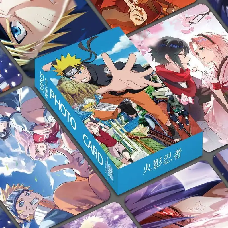 Neue Naruto Uzumaki Naruto Uchiha Sasuke 55-teilige Karten-Sammlung Hochwertige Anime-Druckkarten für Schüler und Studenten Gedenkkarten – Detail 6