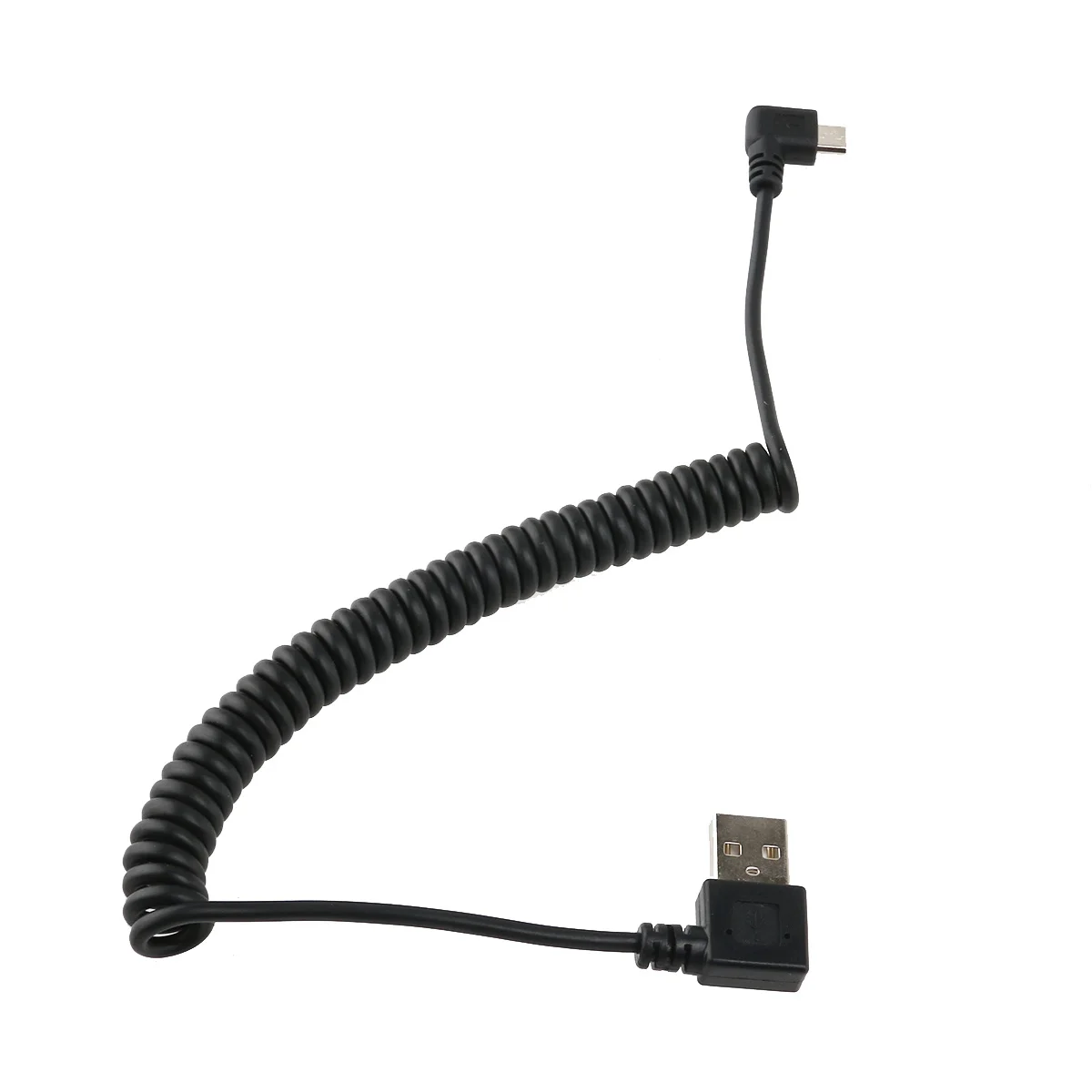 

1.5M Spiral Coiled Usb Micro 5 Pin To Usb 2.0 Male Data Cable For Charging Sync Transfer Black Computer Peripheral Cord