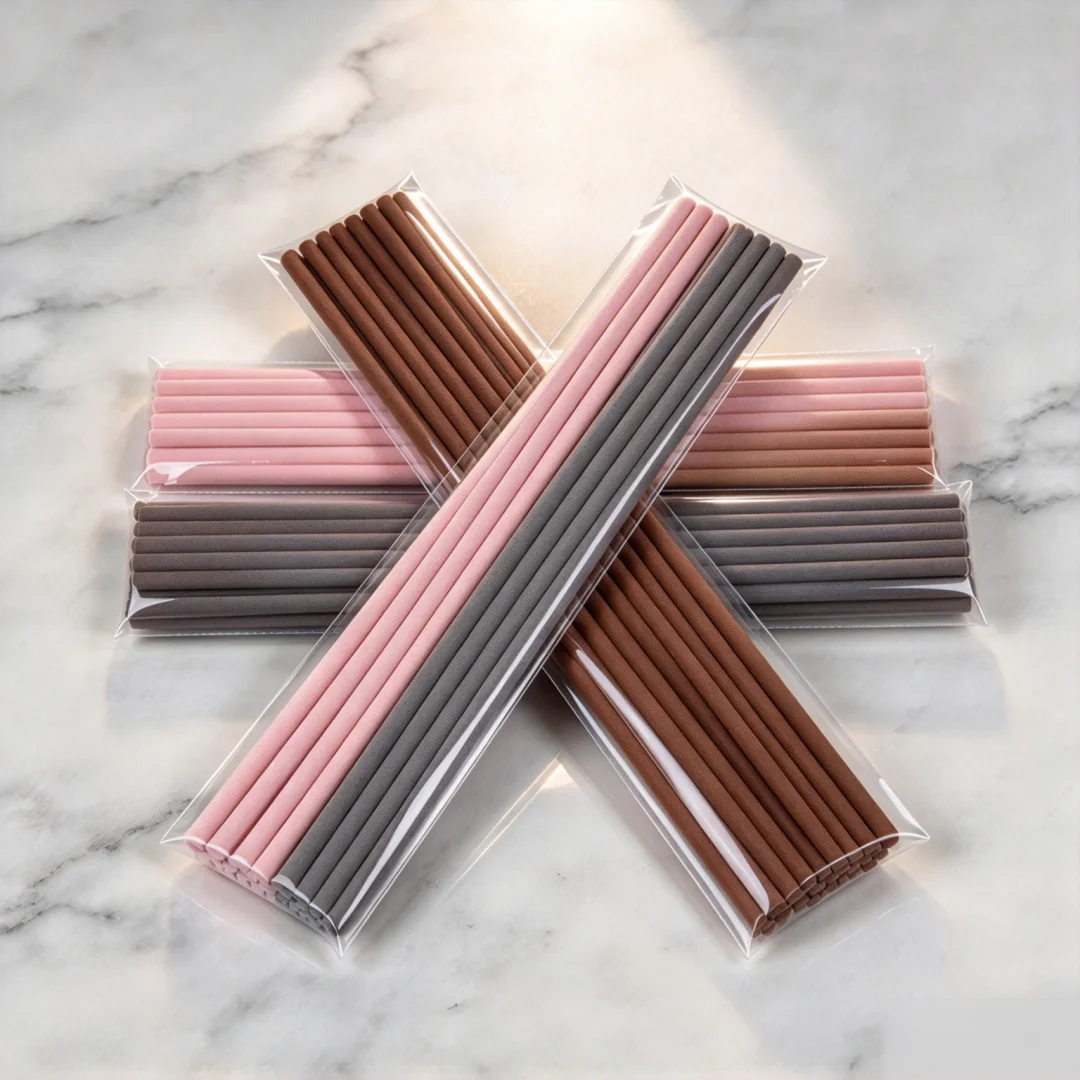 50 Pcs/Pack 3mm*20cm Diffuser Sticks , Fragrance Refill  Fibre Reed Thick Aromatherapy Diffuser Sticks for Diffuser Oils