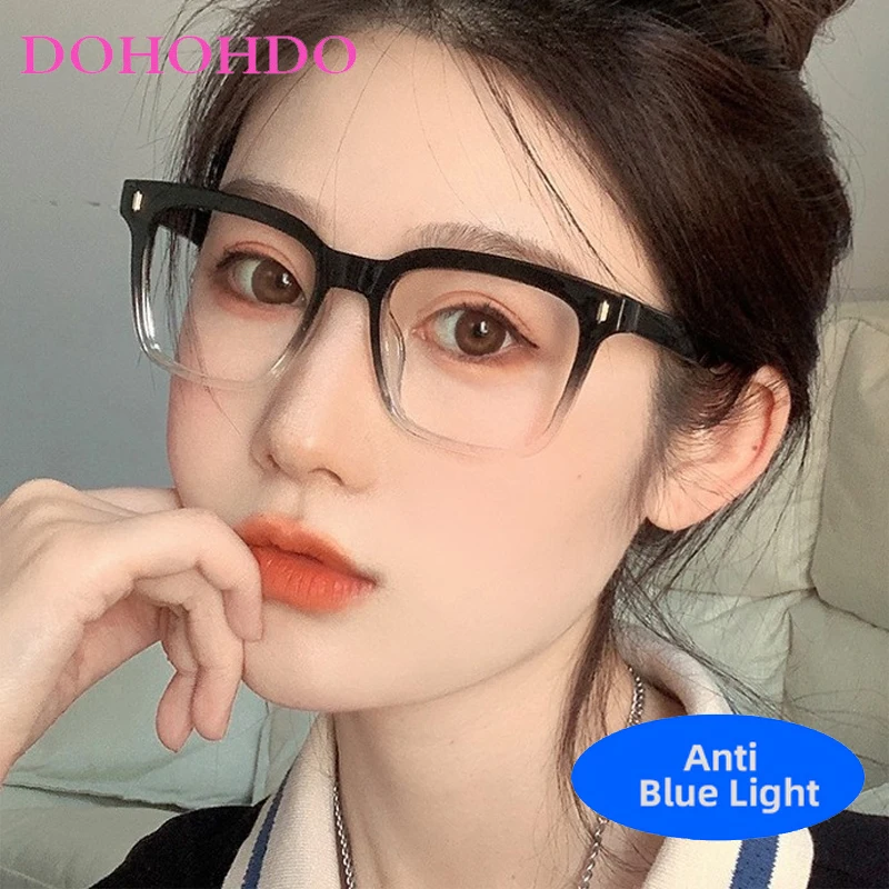 

Trendy Luxury Brand Designer Square Anti Blue Light Eyewear Women Men Optical Spectacle Protection Computer Reading Eyeglasses