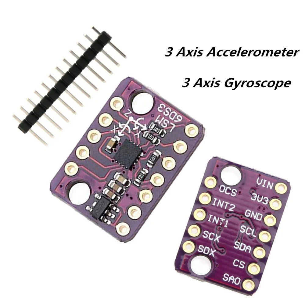 GY-LSM6DS3 LSM6DS3 Accelerometer Gyro Embedded Digital Temperature Sensor Module SPI IIC I2C Interface Module 8kb FIFO Buffer 5V