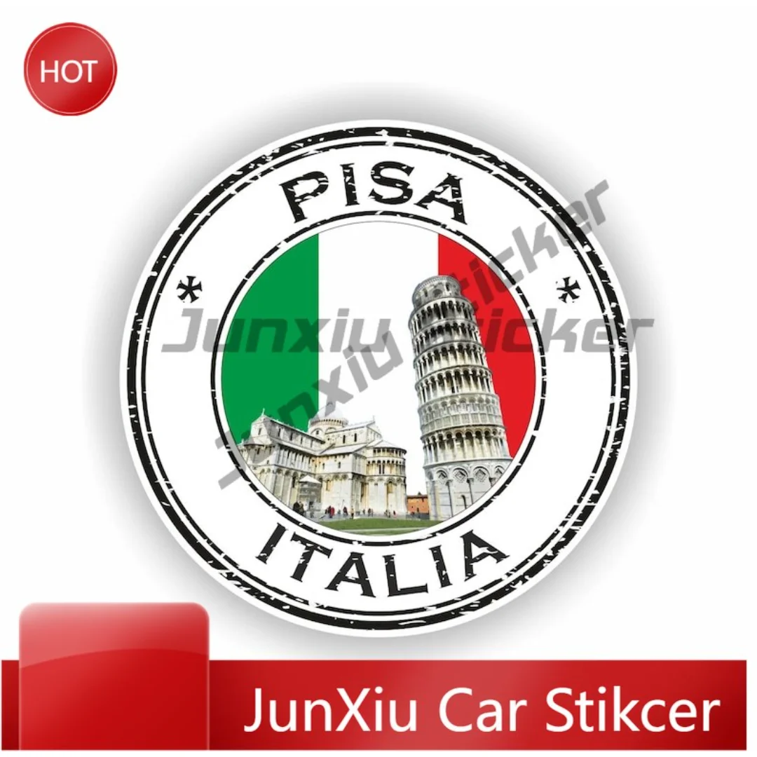 

Pisa Italia Italy Seal Sticker Round Long Lasting Car Sticker For SUV Door Waterproof Decoration Auto Accessories Exterior