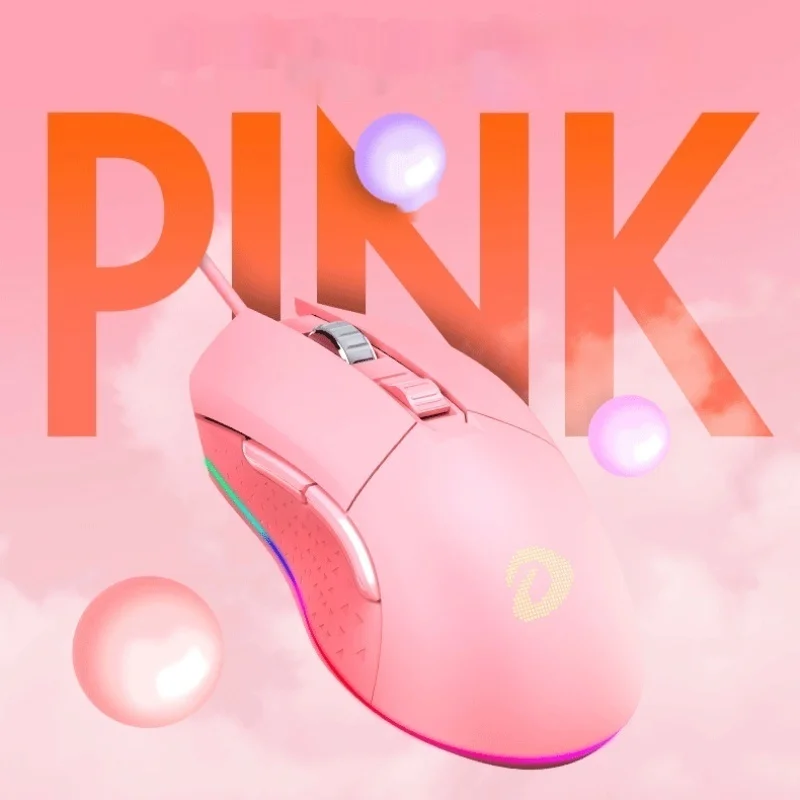 

Dareu Mouse Em912 Wired Game Girls Pink Game Suitable For The Operation Feel Comfortable High-looking Appearance Feel Good