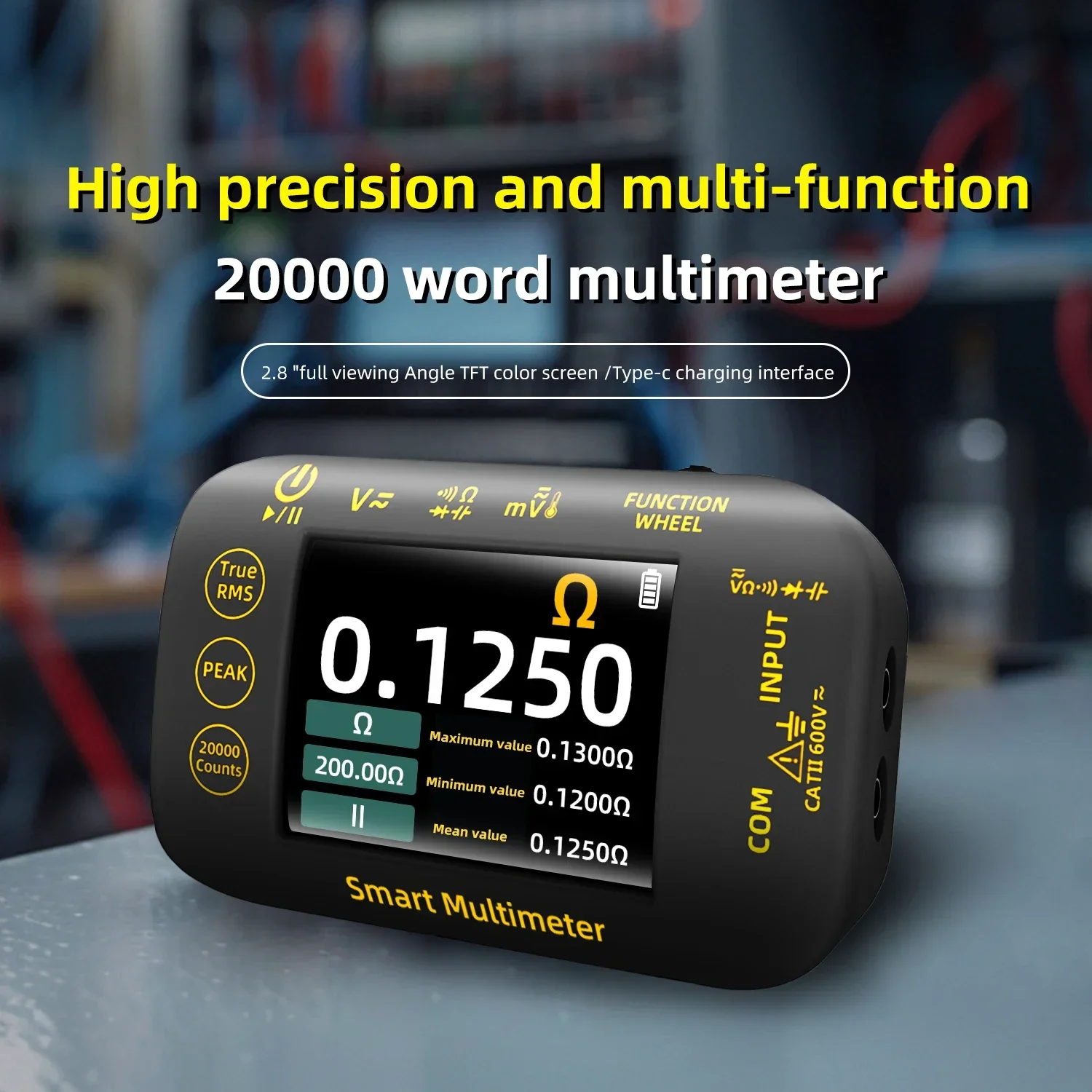 

BSIDE S40 Цифровой мультиметр Мини Цветной ЖК-дисплей True RMS 20000 Подсчет для измерения напряжения постоянного тока переменного тока 1000 В