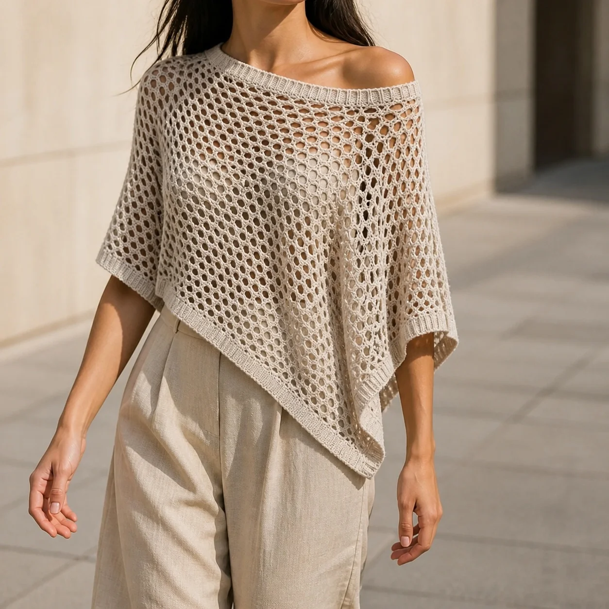 Women's Shoulder Cape Poncho Cape Coat Women's Capes And Ponchos Cape Top Poncho For Woman Off Shoulder Cape Open Knit Poncho