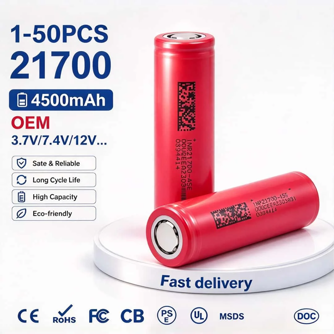 Original 45E INR21700 4500mAh Lithium Battery 3C 3.7V A-grade Large Capacity Battery for Power Tools, Christmas Decor Lights