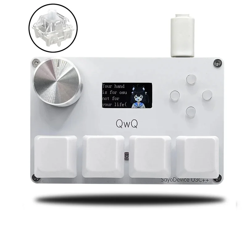 4+4 Keys SayoDevice O3C++ OSU Rapid Trigger Magnetic Linear Gateron KS-20 White Switches Keyboard Knob Screen Copy Shot Cut
