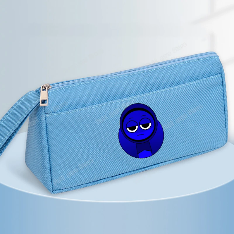 Sprunkis Pencil Case Hot Game Print Student Double Layer Stationery Bag Sky Oren Pinki New School Teens Pen Pouch Study Gift view 4