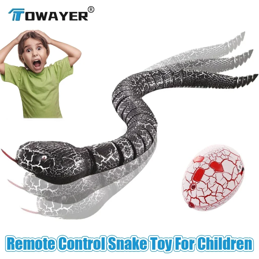 

Remote Control Snake Pet Interactive Toy 16 Inch Toy Snake Egg Shaped Infrared Controller Prank Toy Ideal Gift for Kids Adults