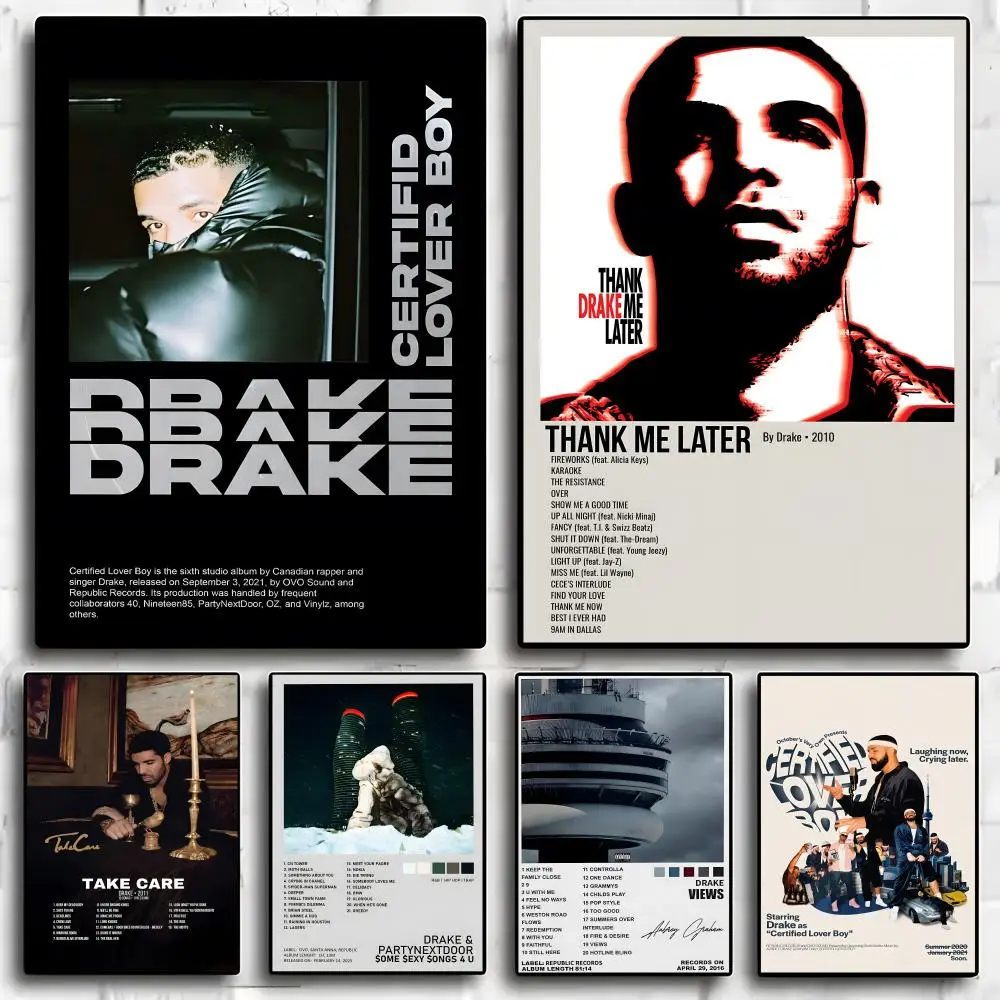 Drake Album Popular Painting Calligraphy Exhibition poster photo oil painting canvas synthetic fiber for living dining room