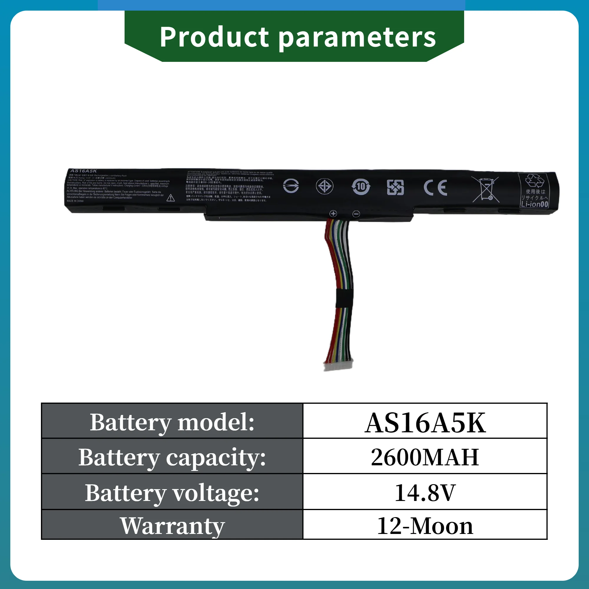 Factory Direct! AS16A5K AS16A7K AS16A8K Battery For Acer Aspire E15 E5-475G 523G 553G 575G 774G E5-575-59QB E5-575 E5-575G-53VG