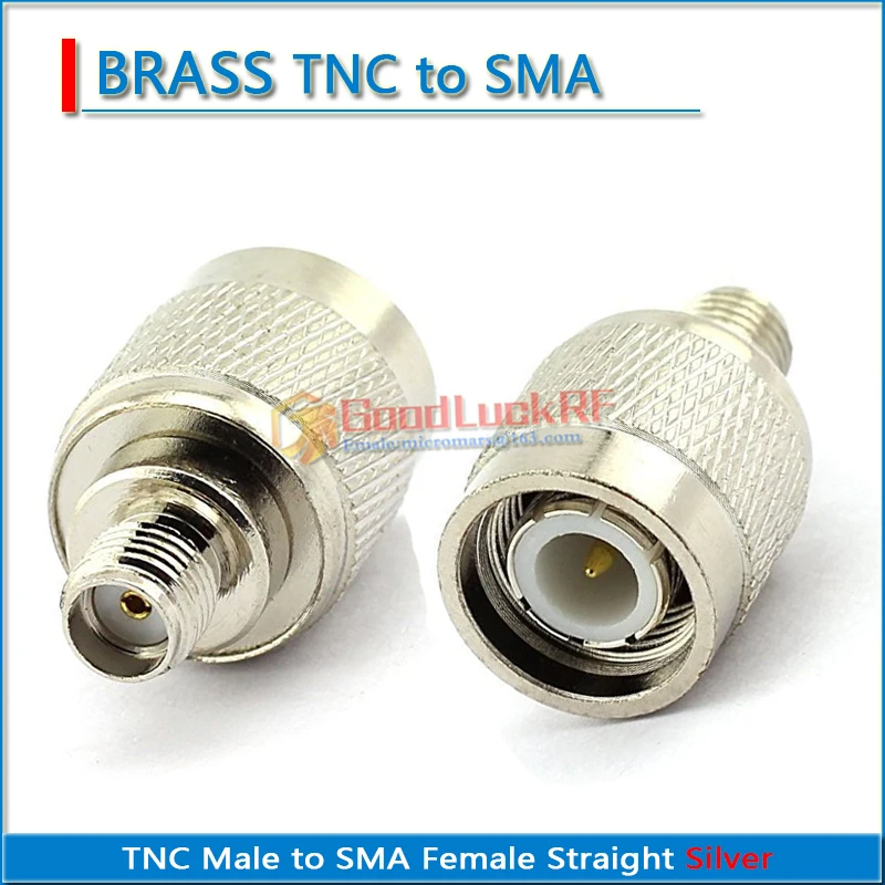 SMA Female to TNC Male silver Nickel Plated Brass Straight Coaxial RF Connector Adapters