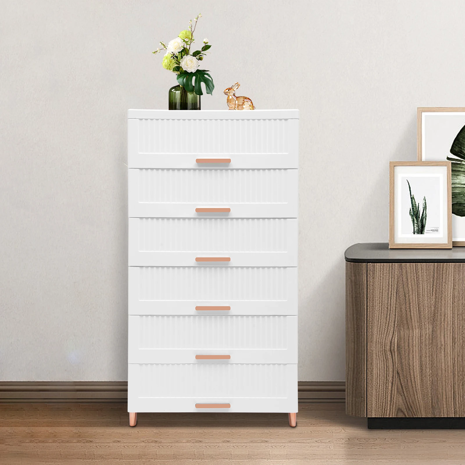 

Plastic Dresser Storage 6 Drawers Dressers Storage Cabinet Tall Dresser for Clothes