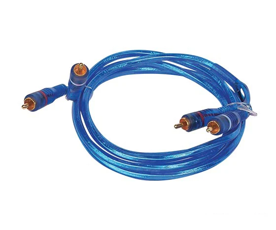 2 RCA + 2 RCA 1.8 METERS BLUE TRANSPARENT CABLE