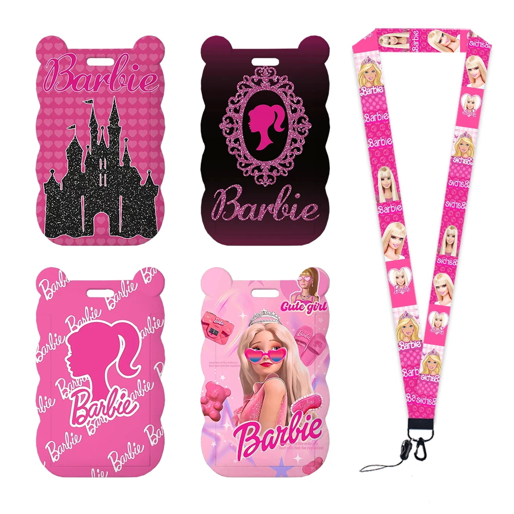 

Popular Fashion Pink Girl Patterns Women Lanyards ID Badge Holder Strap Work Card Bus Access Card Holder Keychains Accessories