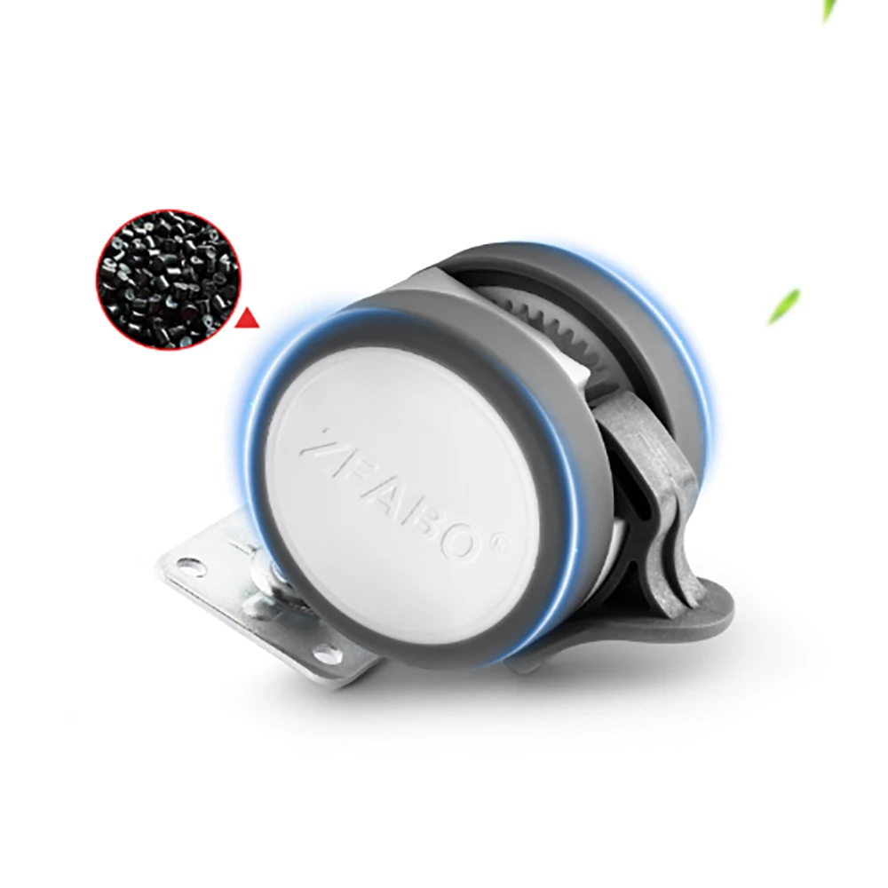 2.5 Inch Casters TPE Rubber Silent Rotation Universal Wheels M8 M10 M12 Casters Wheel Brake Wheel Accessorie Adjustable Foot Pad