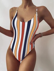 Costume intero donna costumi da bagno 2023 costume da bagno Sexy a righe donna Bikini nuoto per abbigliamento da spiaggia Monokini costumi da bagno femminili