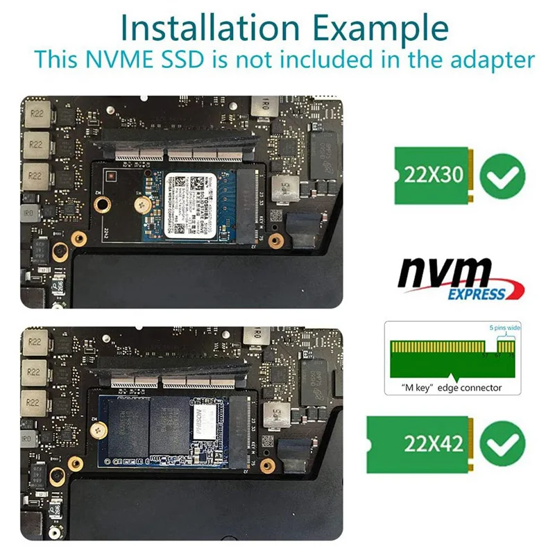~【A48T HOT】3X A1708 SSD 어댑터 Nvme PCI Express PCIE - NGFF M2 SSD 어댑터 카드 M.2 SSD (Pro Retina 13인치 A1708 2용)