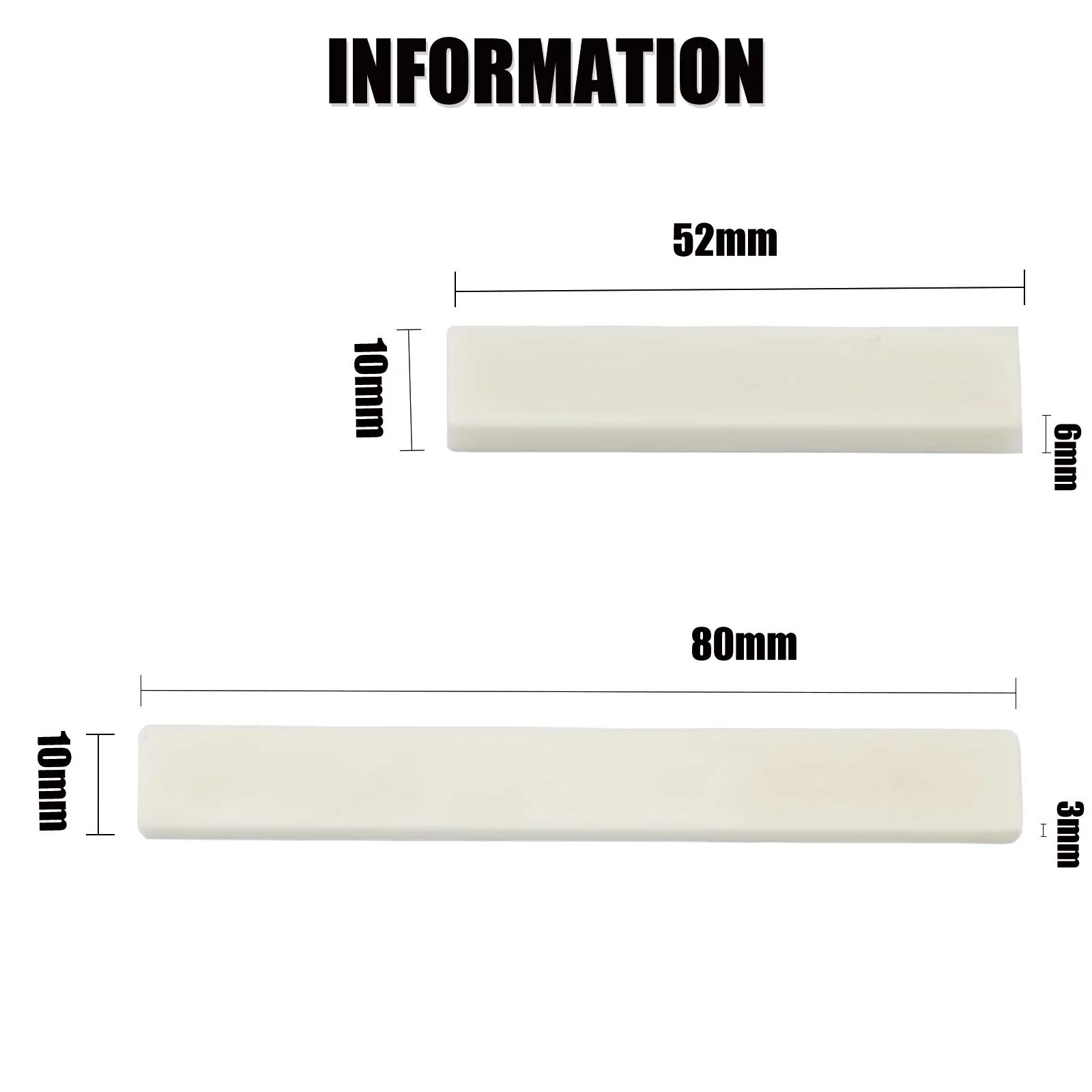 Miwayer Blank Buffalo Bone Guitar Nut & Saddle, 1 Pair / 2 Pairs Durable Guitar Replacement Parts