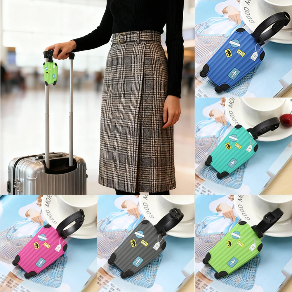 Silicone Luggage Tag Travel Trolley Case Identification Label Three-Dimensional Pattern Backpack Signature Information.-A-DH