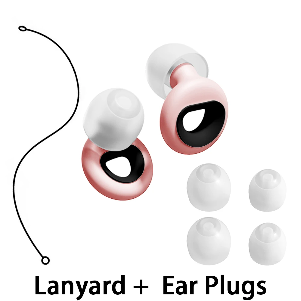 Soft Noise Reduction Earplugs with Silicone Lanyard Sleep Aid Ear Buds Anti-Noise Snoring Aid for Better Sleep And Learning