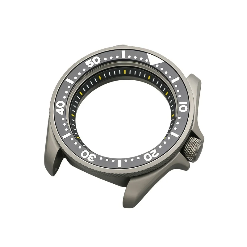 skx007-watch-case-matte-sand-blast-gun-color-watch-case-fit-nh34-nh35-nh36-7s26-4r-6r-mechanical-movement-men-watch-replace-case
