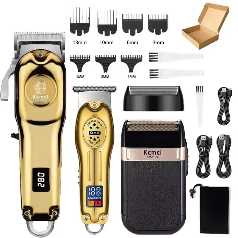 Kemei KM-678 KM-2024 KM-2628 Professionele Elektrische Tondeuse Baard Clipper Oplaadbare Heren Scheerapparaat Tondeuse Kit