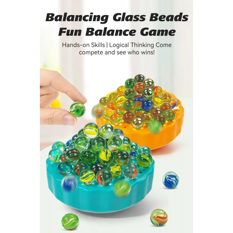 

50 Colorful Marbles Marble Ball Balancing Game Balancing Toys Stored Inside Stack Balance Game Safe Material Durable