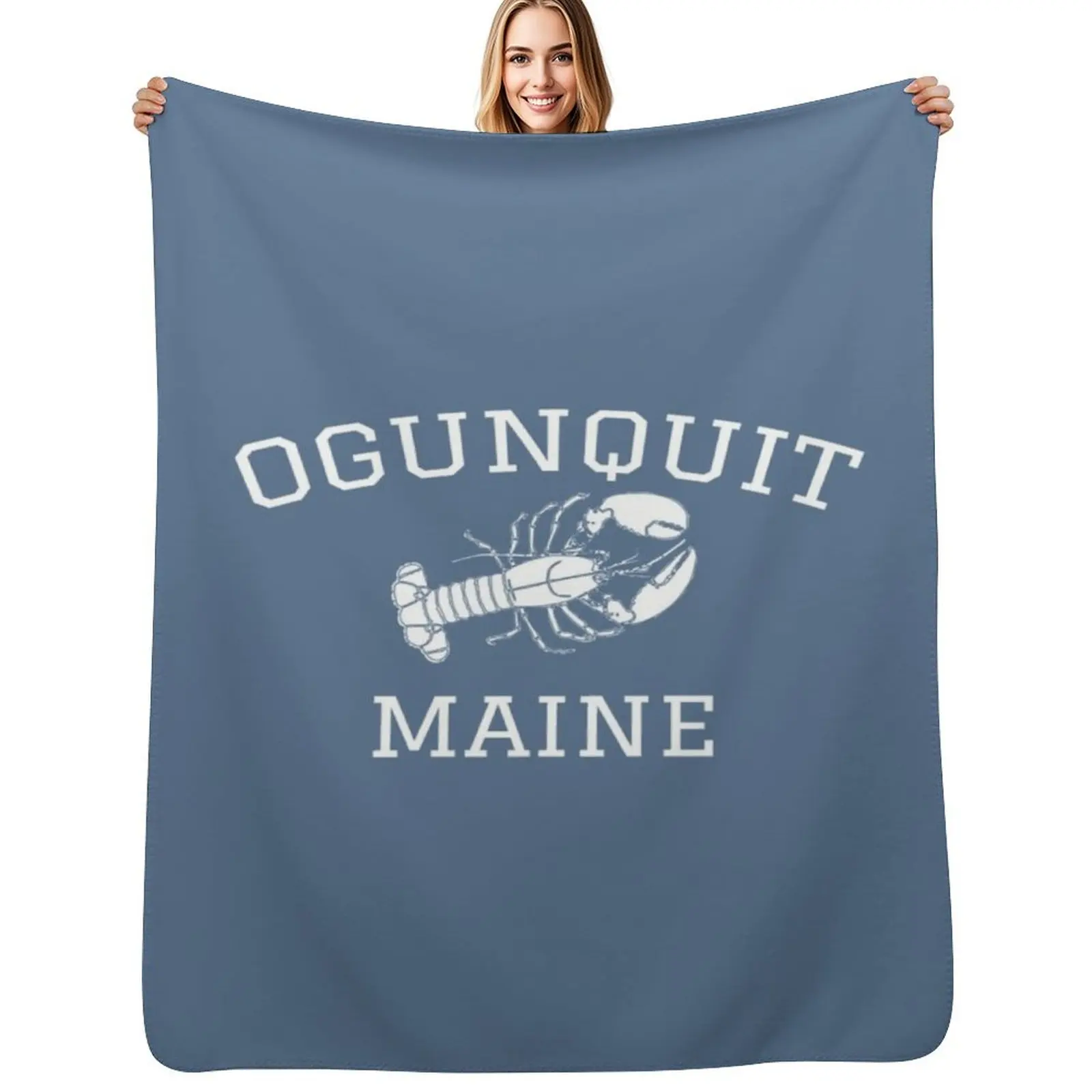 Ogunquit, Maine Lobster Sweatshirt Throw Blanket Kid'S Personalized Gift Hairys Sofa Soft Plush Plaid Thermal Blankets