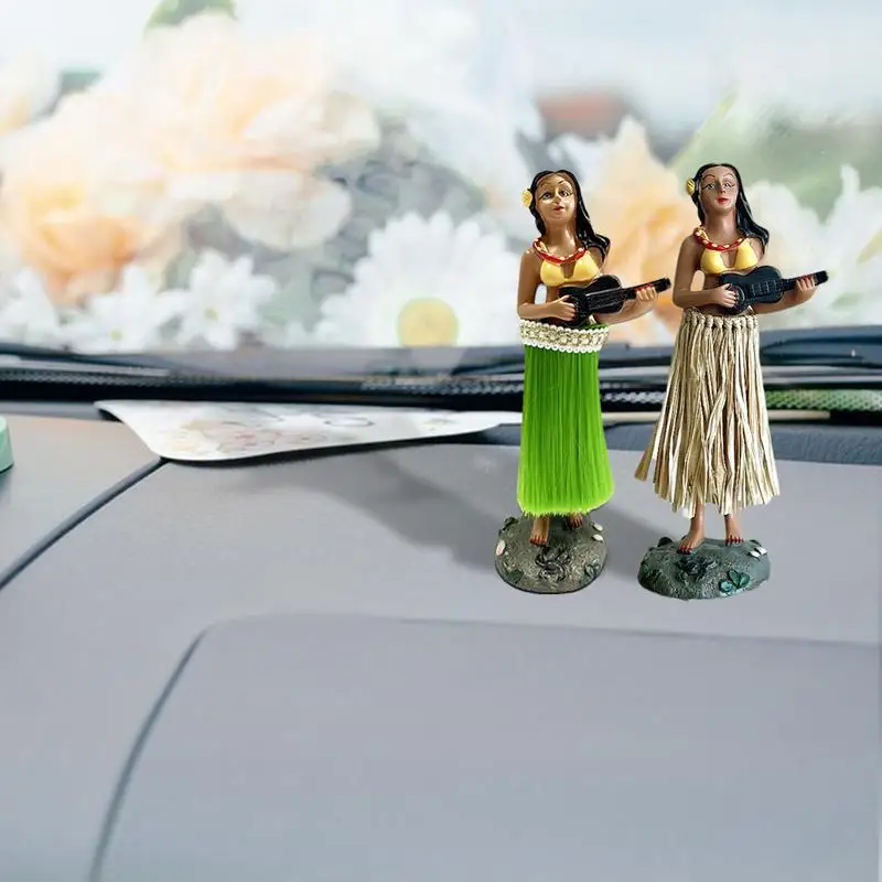 Swing Dance Hawaiian Girl Ornament Girl Bobbleheads Hawaiian Figurine Portable Girl Bobble Shaking Head Dancing Toy For Cars