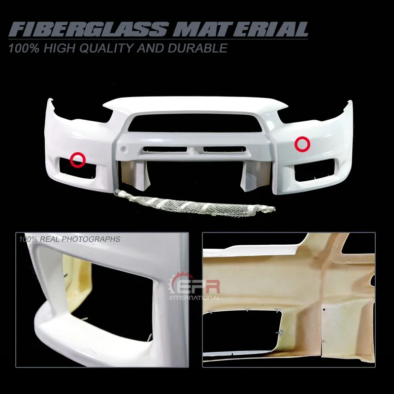 fiber glass car parts for EVO 10 VRS Style Wide Ver. Front Bumper Unit