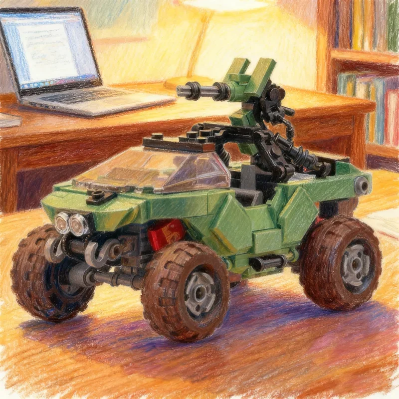 395 pièces MOC Halo Infinite Warthog Space Model Building Blocks Construction Toy DIY Creative Education Festival Gifts Idea