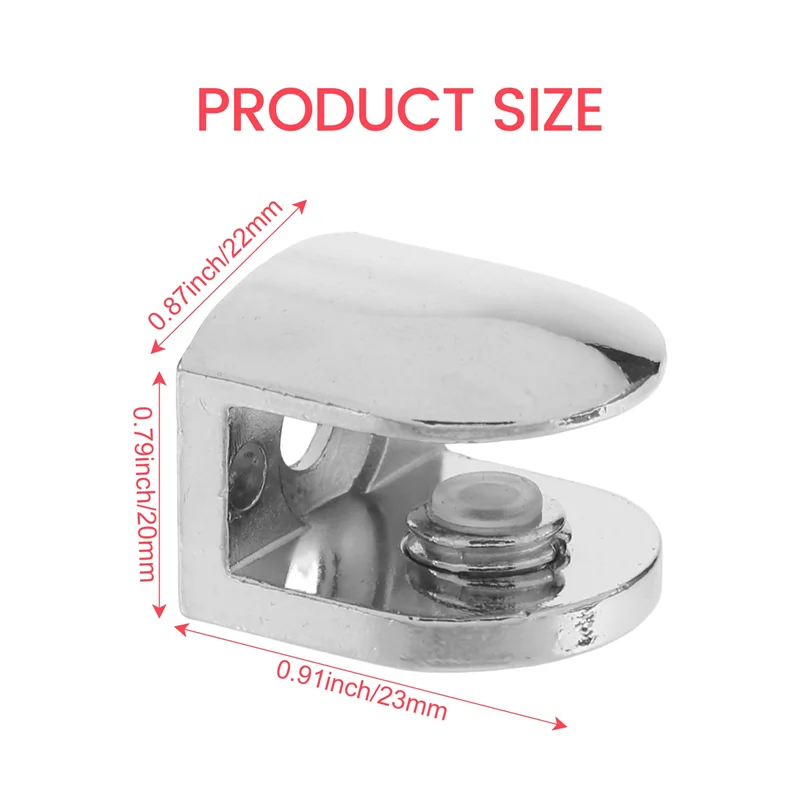A68P-6 PCS Adjustable Glass Clamps 6 Mm Glass Bracket Zinc Alloy Glass Shelves Holder Glass Clip For Bathroom Kitchen