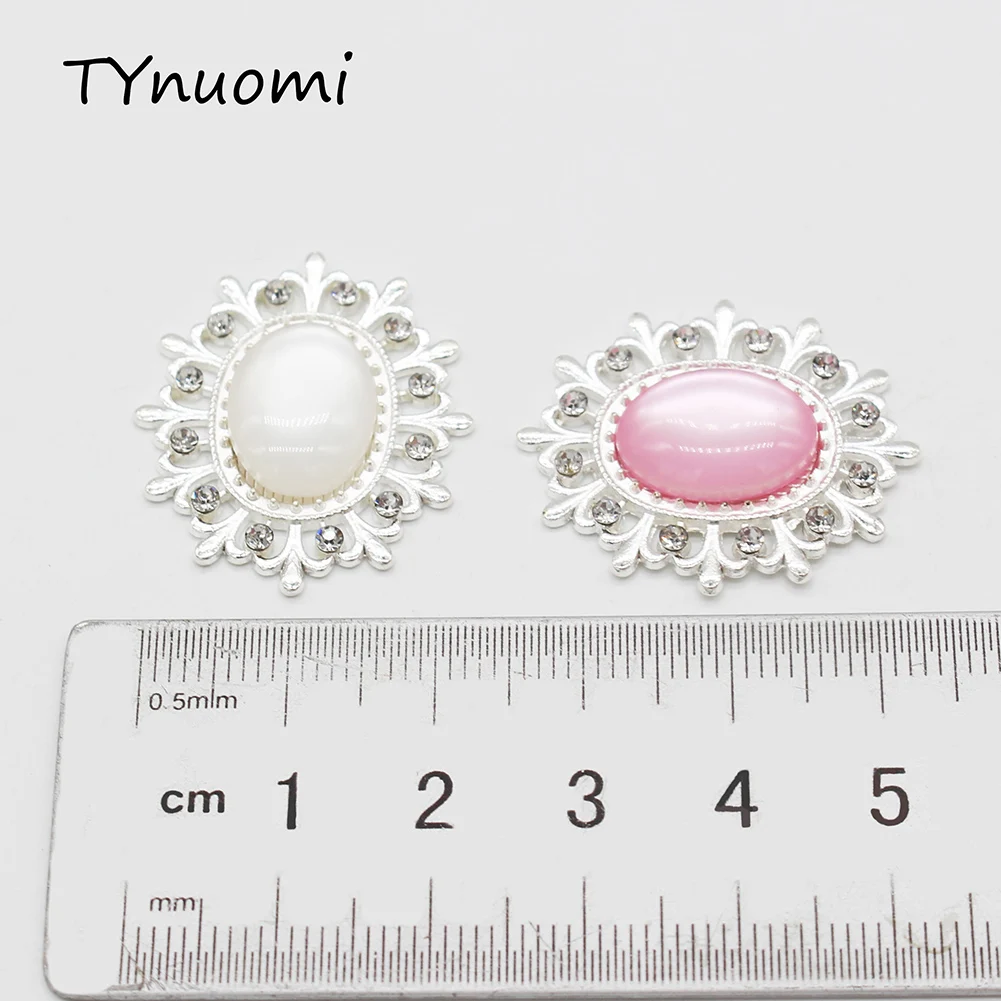 10 قطعة لامعة بيبل الفضة مشبك معدني زر للملابس الزخرفية الخياطة حجر الراين زر لتقوم بها بنفسك Manualidades اكسسوارات Jewelr #6