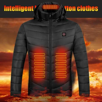 9 Areas Heated Jacket Waterproof Thermal Hooded Coats Electric Heating Jacket Winter Outdoor Body Warmer USB Heated Vest for Men 2