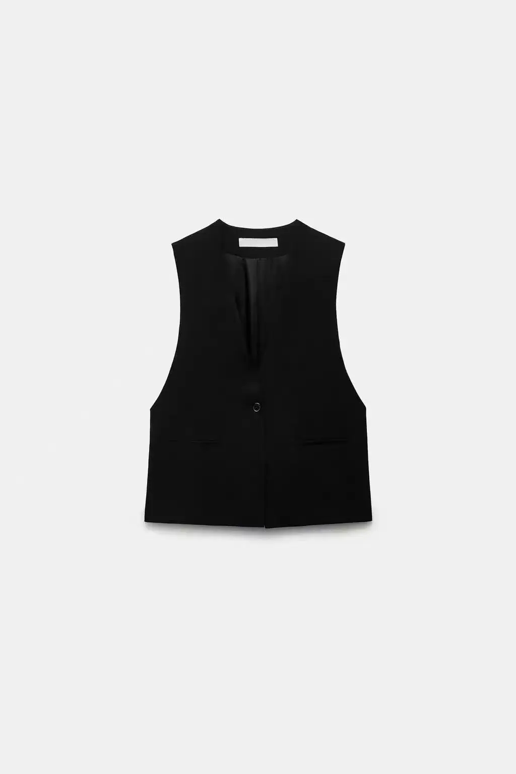 

Spring Summer 2024 Women's Versatile Loose Split Design Vest Tank Top V-ne Double Button Other Material Faionable