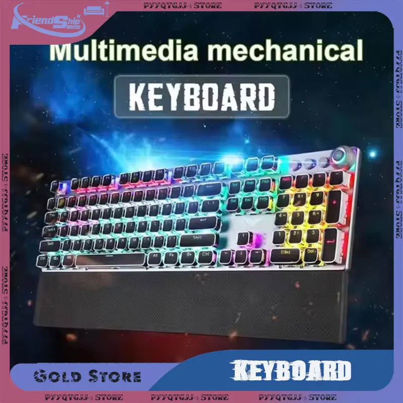 F2088 Mechanical Keyboard 104 Keys Mixed Backlit Wired Keyboards PC Laptop Tablet Keyboard Laptop Accessories Office Supplies