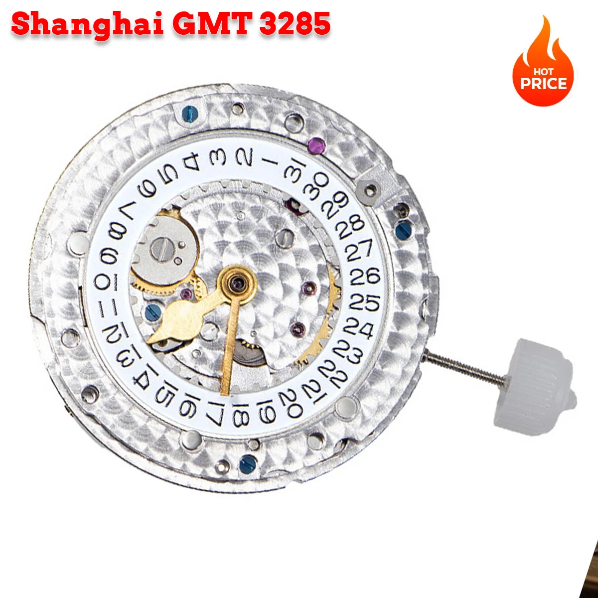 Hot Shanghai GMT 3285 Automatic Mechanical Movement 4 Hands VR-3285 Blue Balance Modification Replace Movement 3285 31 Jewels
