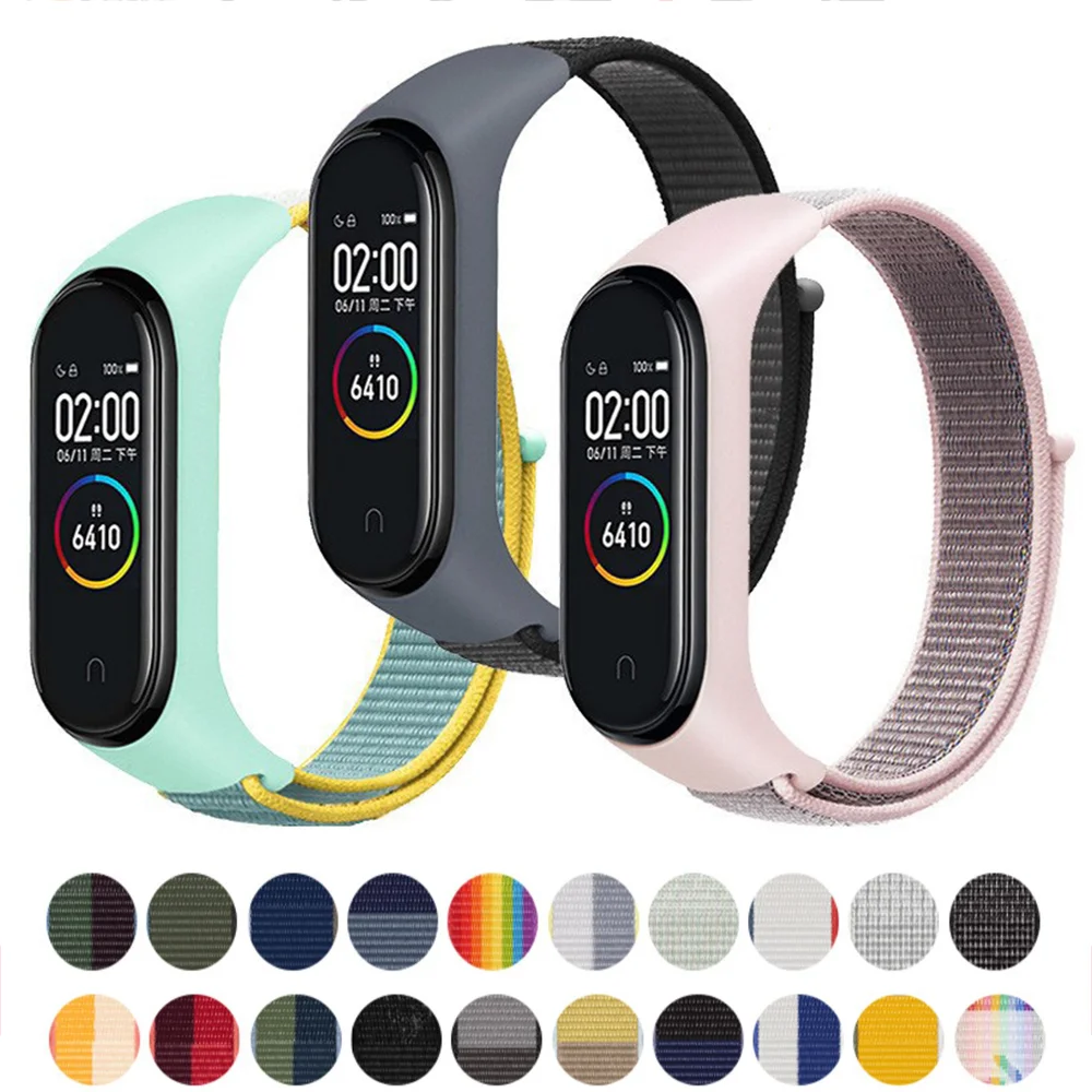 Correa de nailon para reloj inteligente Xiaomi Mi Band 7-8, pulsera deportiva de repuesto con nfc, 7, 6, 5, 4 y 3 correas