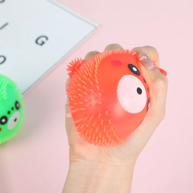 Squishy Flash Novelty Kawaii Seal Squeeze Ball Pinch Funny Glow Marine Animal Furry Ball Sensory Fidget Kids Decompression Toy
