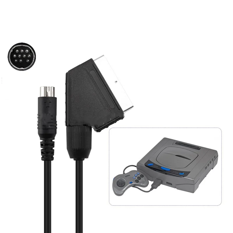 ABMF-1.8M Scart Cable Кабель с головкой метлы для соединительного кабеля игровой консоли SEGA Saturn