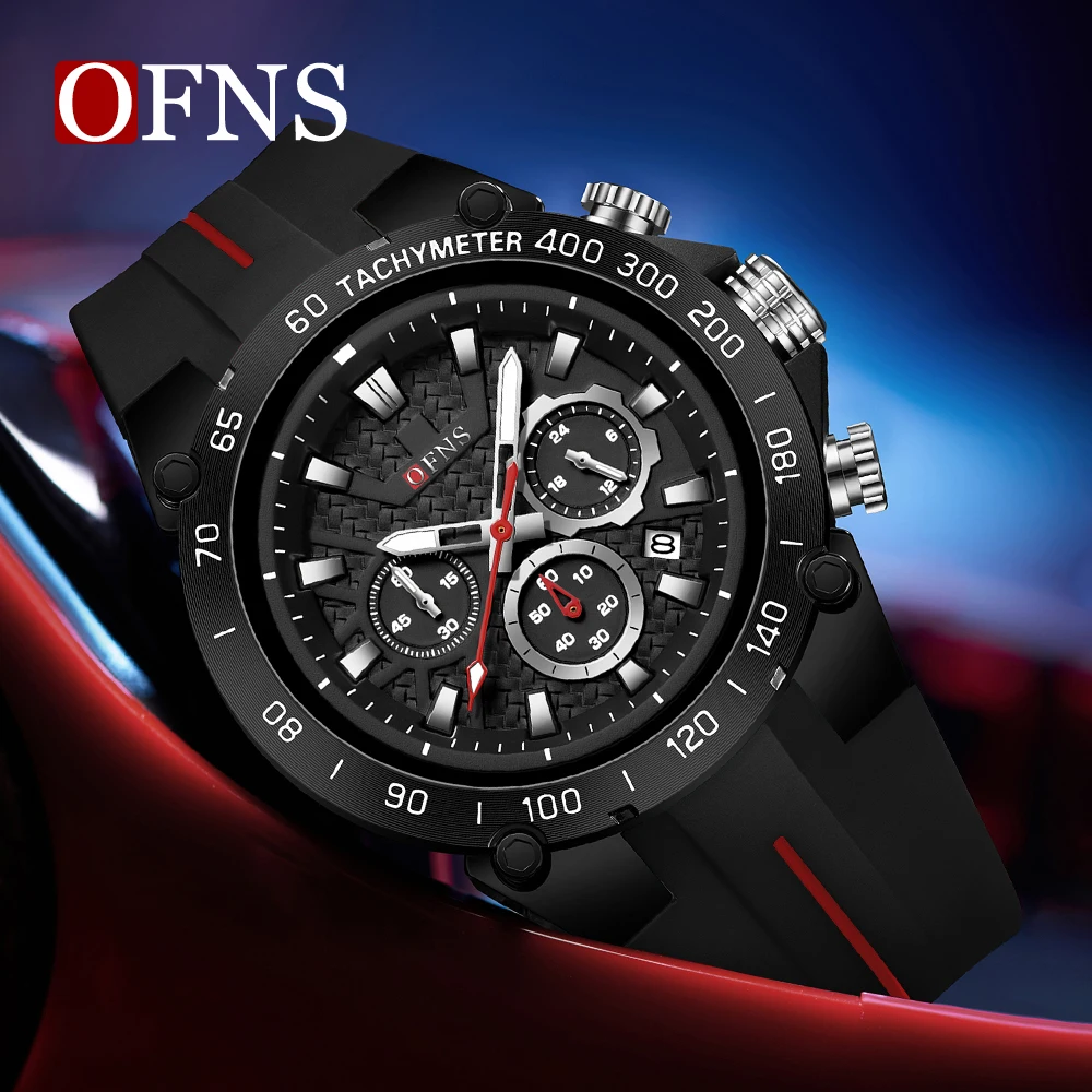 OFNS جديد 1207 ساعة كوارتز رجالية فاخرة ستة دبوس متعددة الوظائف كرونوغراف التقويم مقاوم للماء ساعة إضاءة ليلية 2025