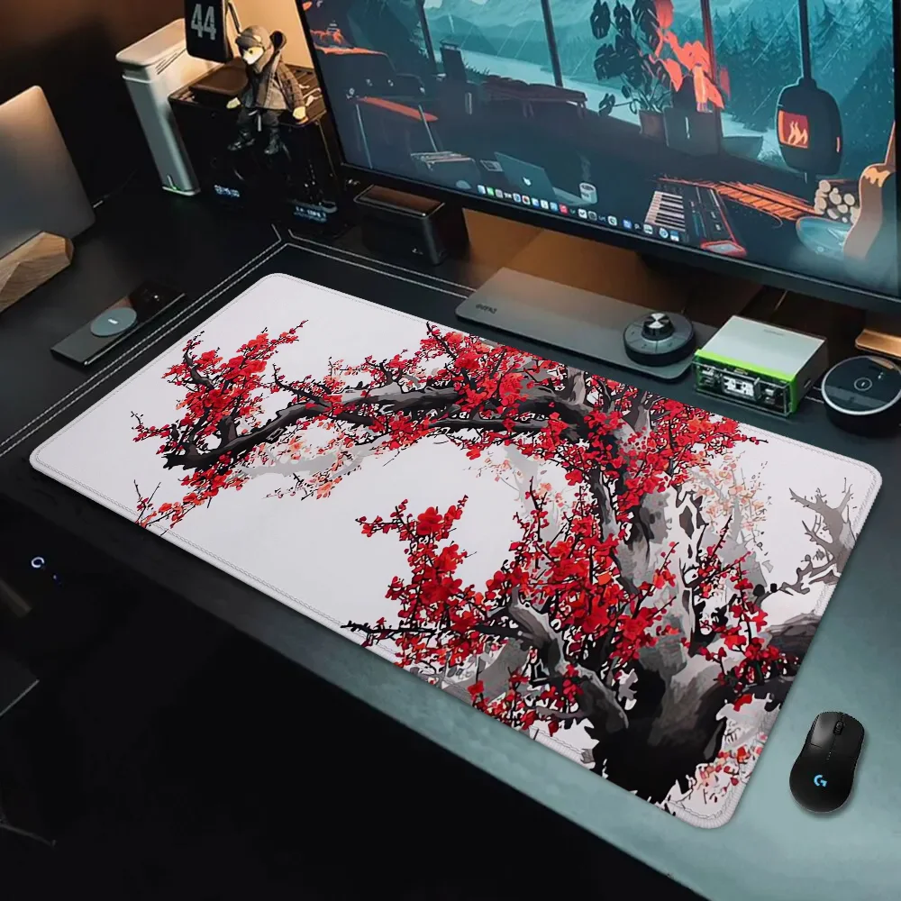 Pk Control Mouse Pad Mat Plum Blossom Pc Gamer Gaming Mats Computer Table Pc Setup Accessories Mousepad Gamer 900x400 Desk Large