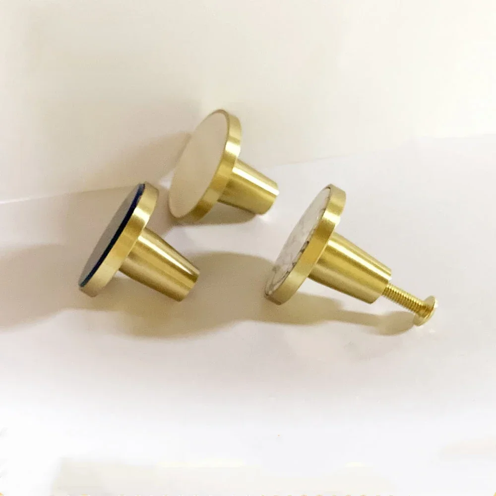 Brass + Shell Furniture Cupboard Wardrobe Knobs for Drawers Wall Cabinet Children's Small Handles Drawer Pulls Hook Dual Use