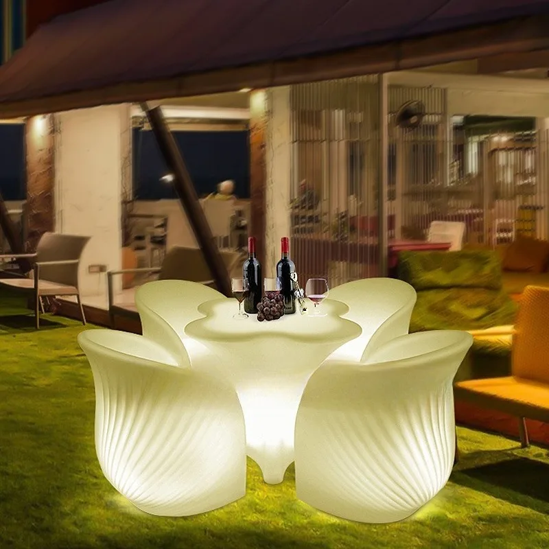 Luminous sofa, outdoor hotel terrace, casual coffee table, ktv bar counter, loose table, creative home plum blossom table, chair
