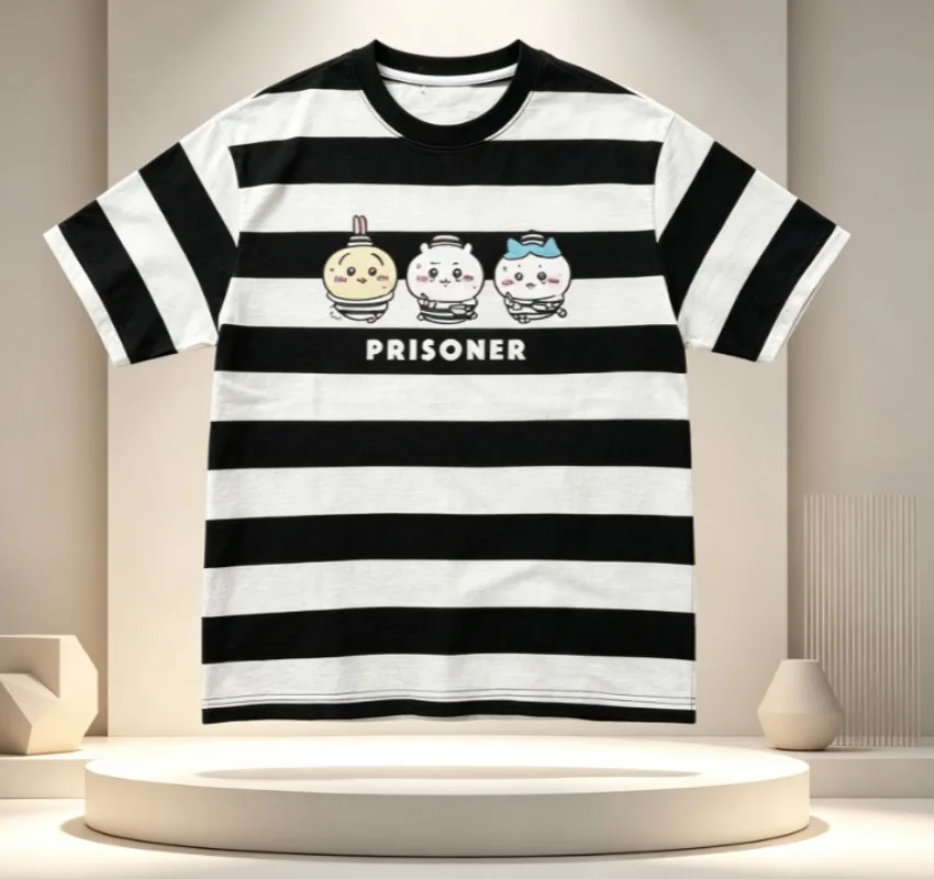Chiikawa Is All Here! Adult Couple Soft Cute Cartoon 3D Print T-shirts Sports Leisure Breathable Short Sleeves FamilyMatching