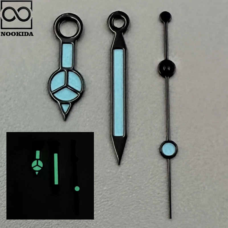 NOOKIDA Aksesori Jam Tangan Bercahaya Hijau/Oranye Bercahaya untuk Gerakan NH35/NH36/4R/7S Perak Hitam Merah Oranye Yell