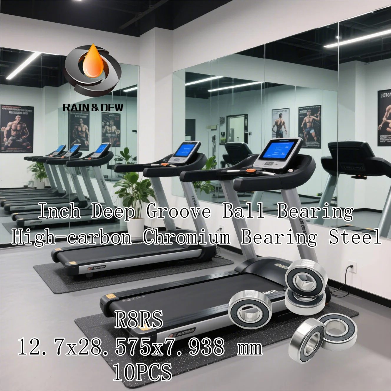 

10Pcs Bearing R8 R8RS R8-2RS Ball Bearings Single Row ECONOMICO TAPAS DE HULE 12.7X28.575X7.938 AXK 1/2”x1-1/8”x5/16”