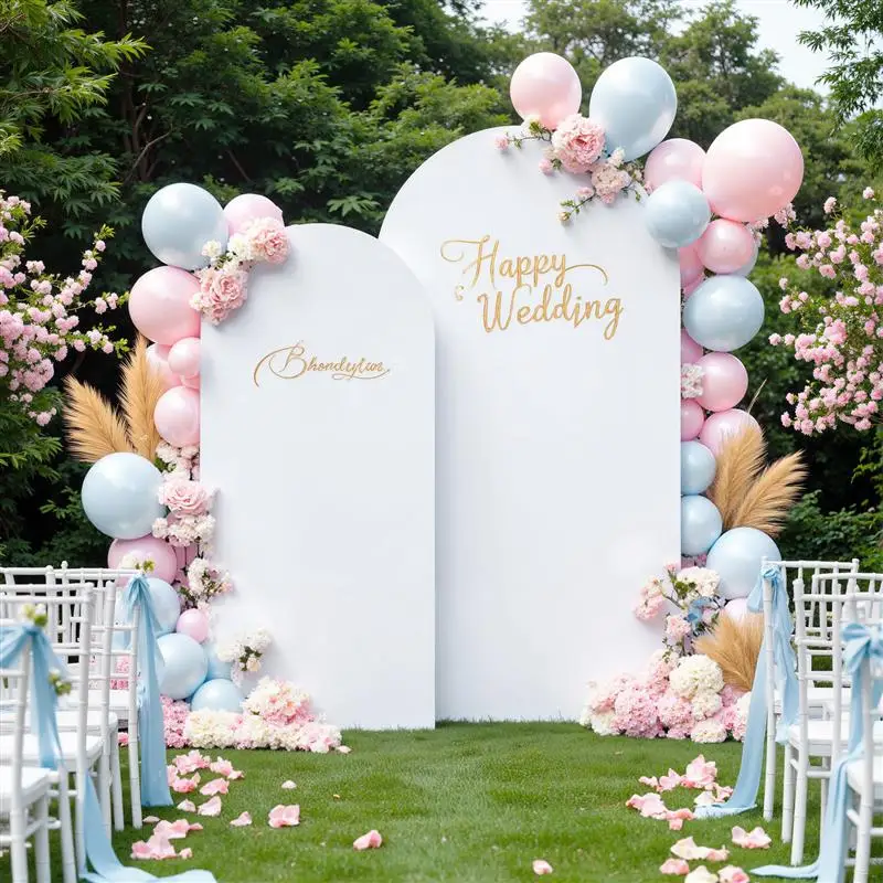 

Белый круглый чехол для свадебной арки из полиэстера, декор для дня рождения, детского праздника, чехол для верхнего кронштейна, украшения для фестивалей, аксессуары